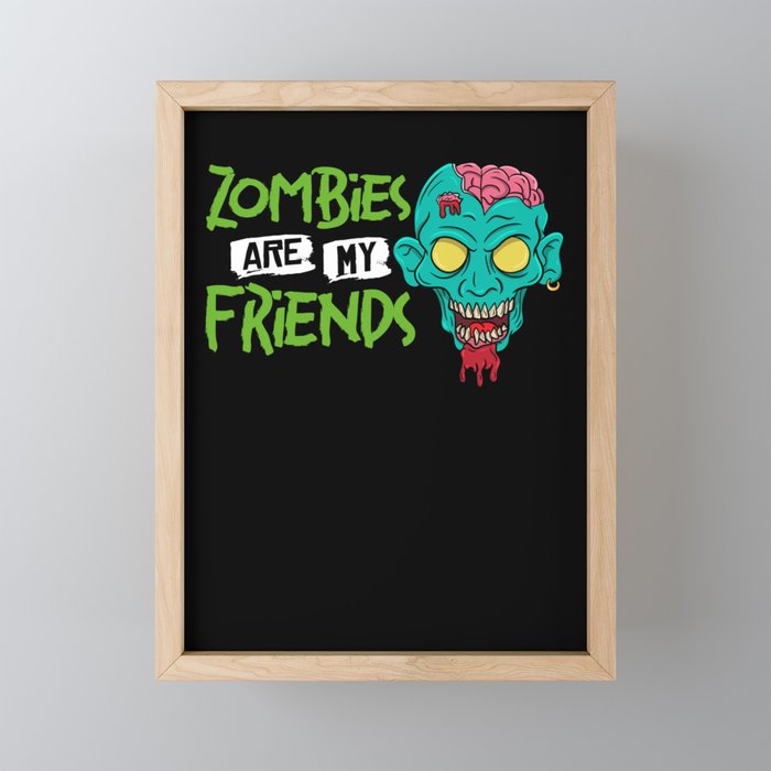 Scary Zombie Halloween Undead Monster Survival Framed Mini Art Print