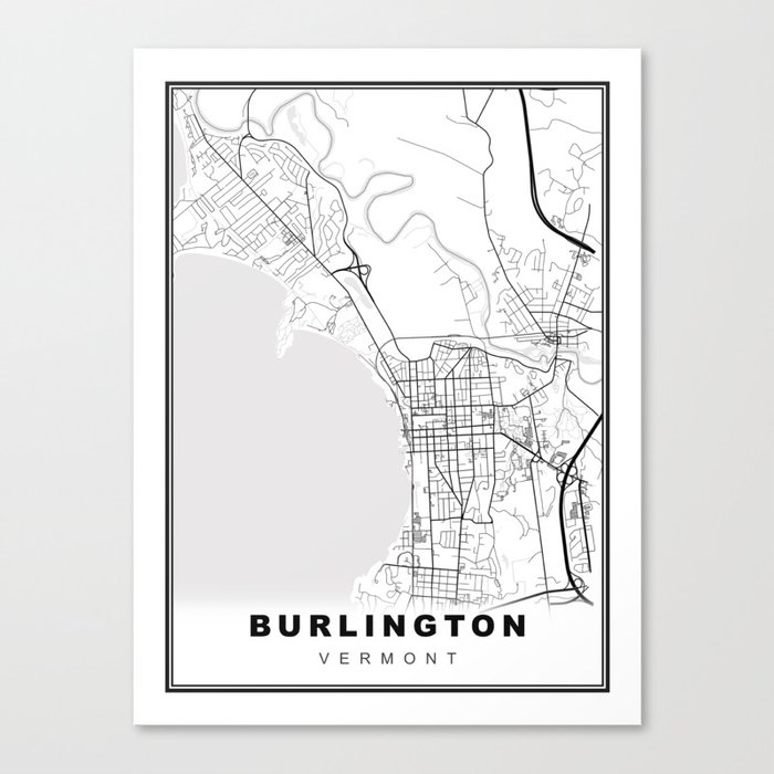 Burlington Map Canvas Print