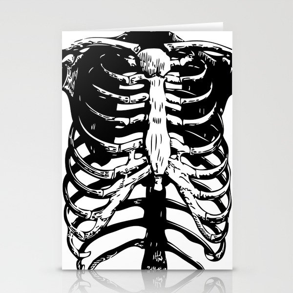 Skeleton Ribs Skeletons Rib Cage Human Anatomy Black And White Stationery Cards By Eclecticatheart Society6