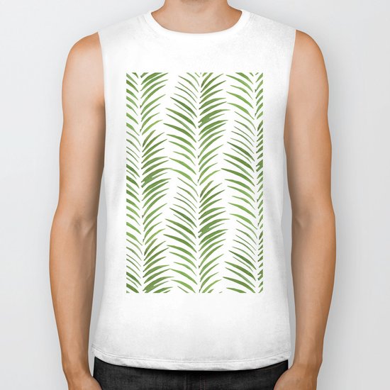 Herringbone Green Nature Pattern Biker Tank