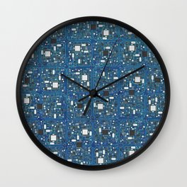 Blue tech Wall Clock