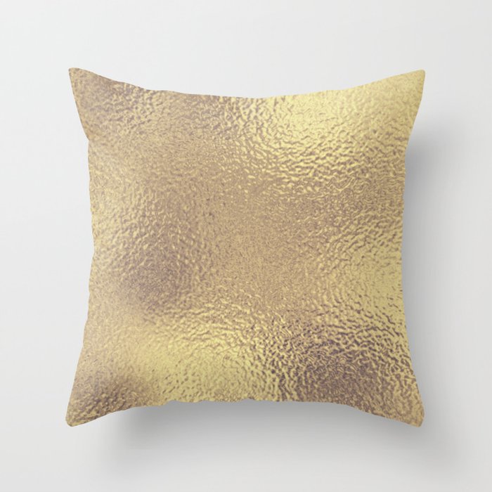 Simply Metallic in Antique Gold Throw Pillow