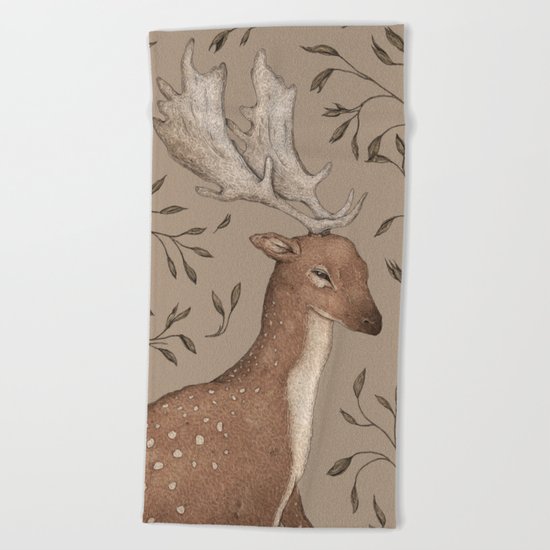The Fallow Deer and Oats Beach Towel