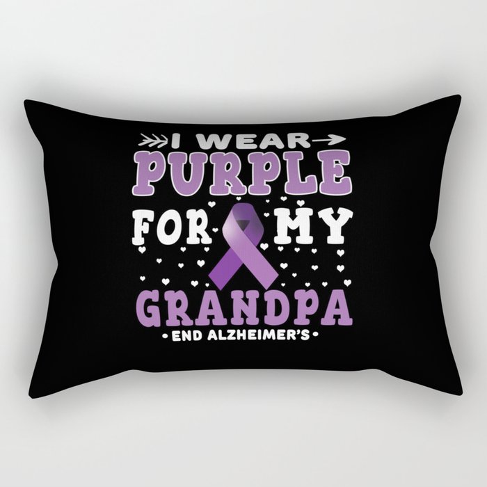 Purple For Grandpa Alzheimer's Awareness Rectangular Pillow
