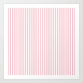 Classic Small Pink Petal French Mattress Ticking Double Stripes Art Print