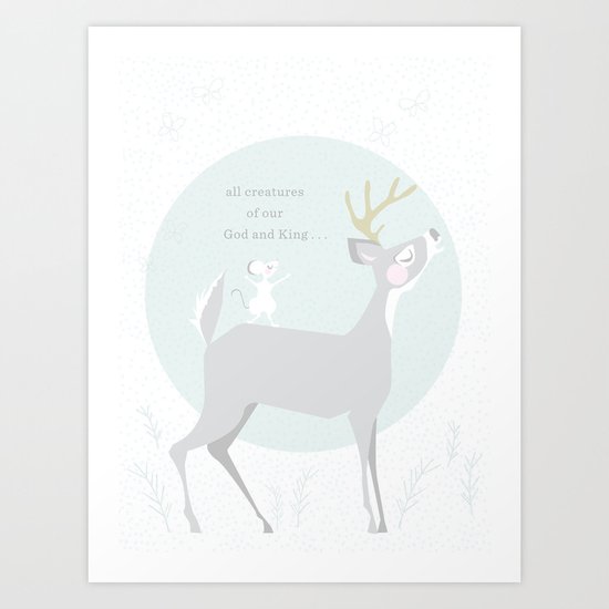Deer Singing Art Print