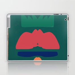 Stacked shapes in orange and green Laptop Skin