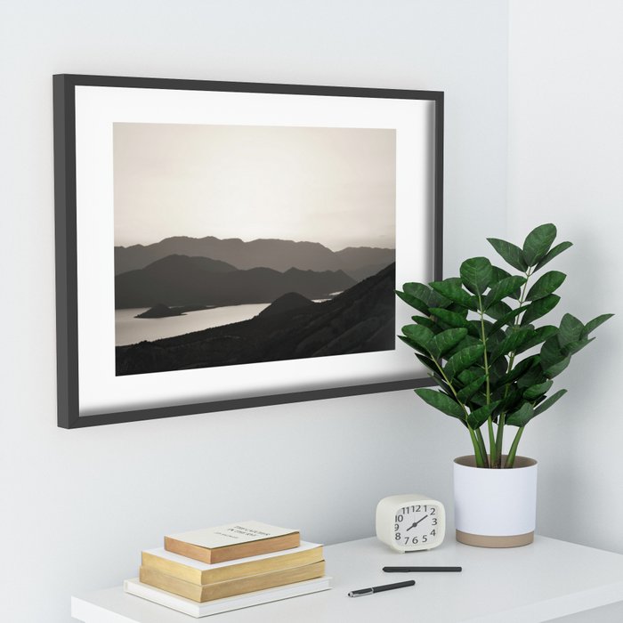 Mountains and a lake Recessed Framed Print  |  society6.com
