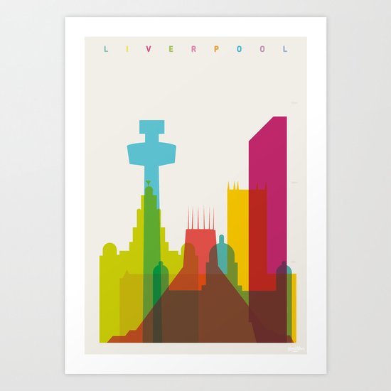 Shapes of Liverpool. Accurate to scale. Art Print