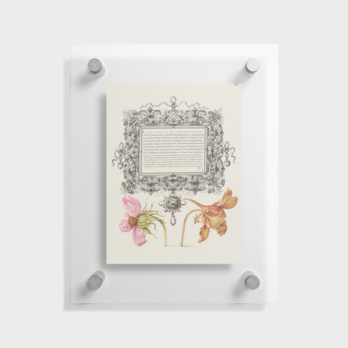 Vintage calligraphic floral art Floating Acrylic Print