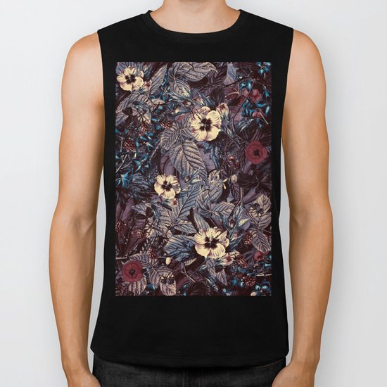 dark flowers Biker Tank