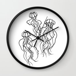jellyfish group Wall Clock | Jellyfishsilhouette, Seaanimals, Graphicdesign, Jellyfishdrawing, Jellyfishart, Summer, Groupofjellyfish, Oceansilhouette, Jellyfish, Beach 