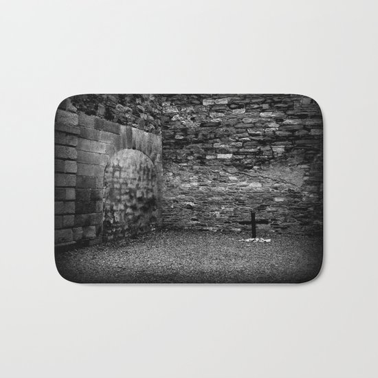 Kilmainham Skull | Black and White | Skull and Cross | Halloween Bath Mat