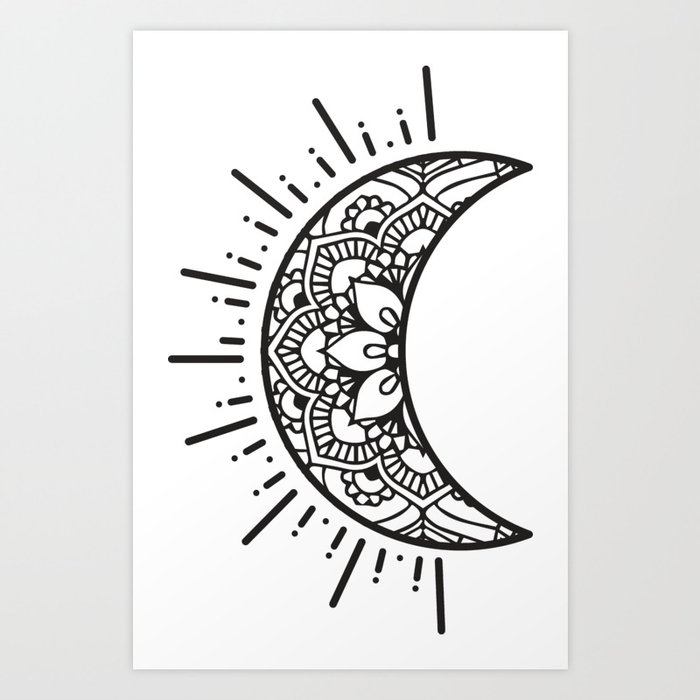 Half Moon Drawing Art Print By Aterkaderk Society6