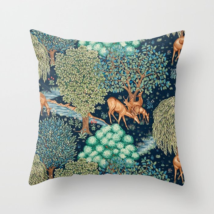 William Morris The Brook 1. Throw Pillow by Alexandra Arts Society6