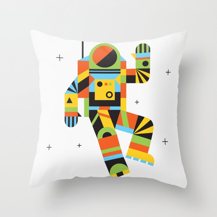 Hello Spaceman Throw Pillow