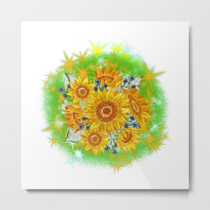 Sunflowers, Backgrounds, clipart, flower Metal Print