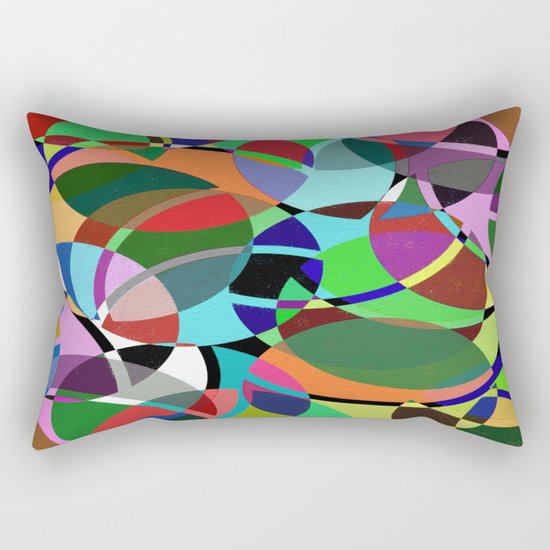 Pastel Pieces II - Abstract, textured, pastel, arcs and circles design Rectangular Pillow
