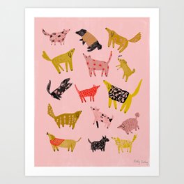 perritos rosa Art Print