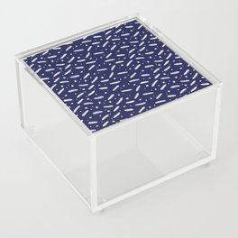 Christmas branches and stars - blue and white Acrylic Box