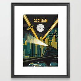 Gotham City Travel Poster Framed Art Print