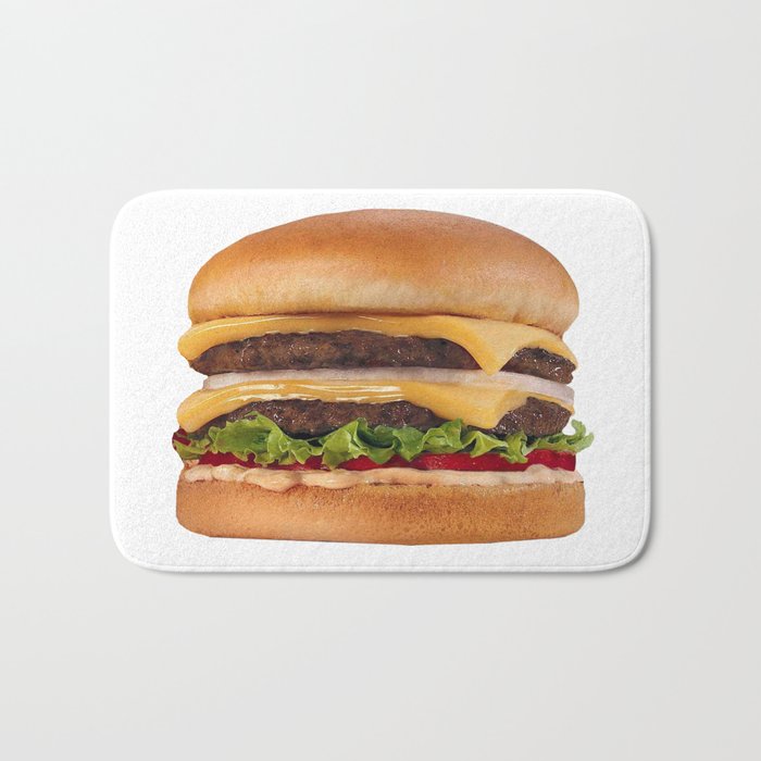 Hamburger - Double Double Cheeseburger,  with lettuce and Onions Bath Mat