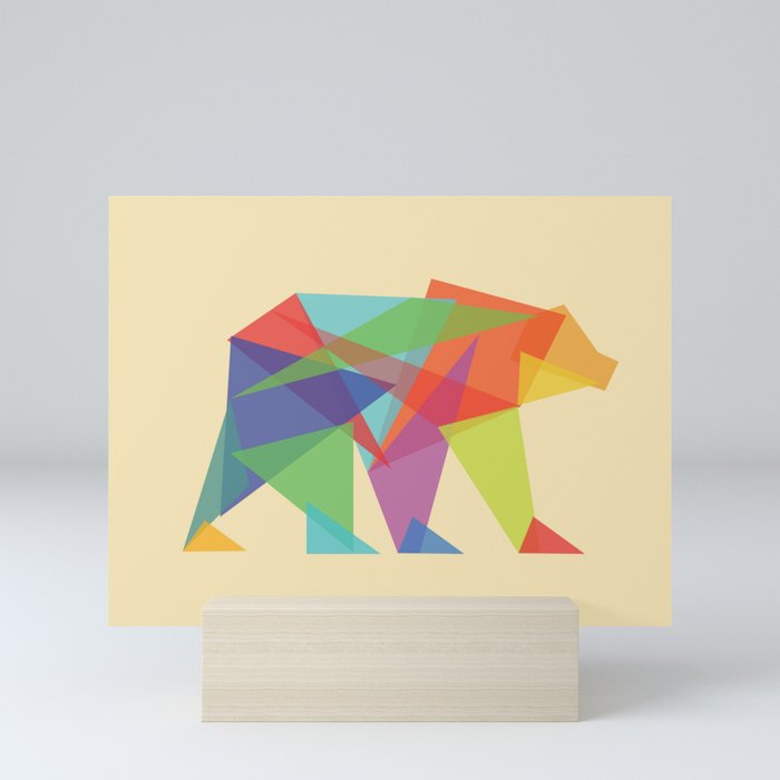 Fractal Geometric bear Mini Art Print