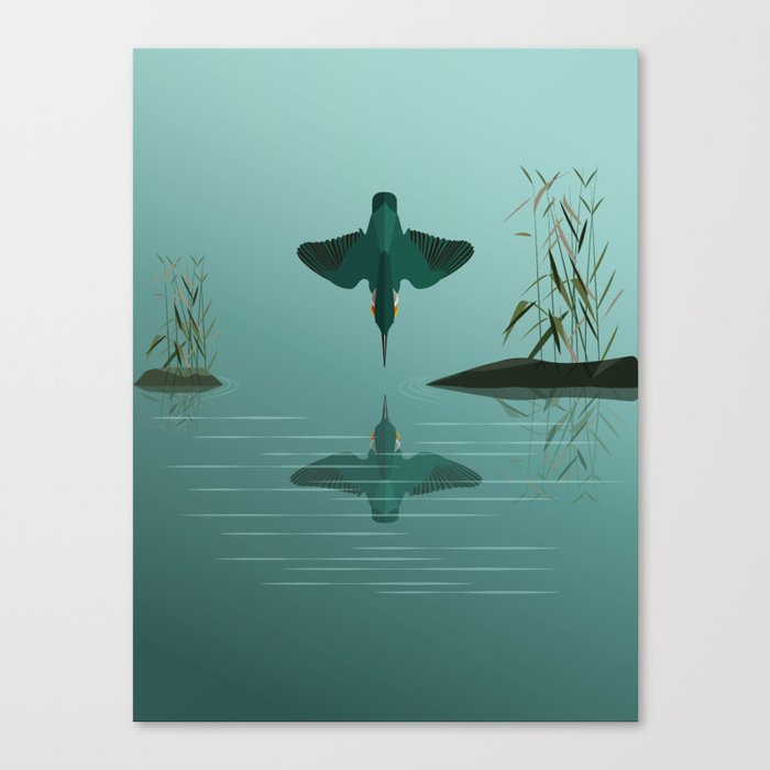 Diving into the water Canvas Print