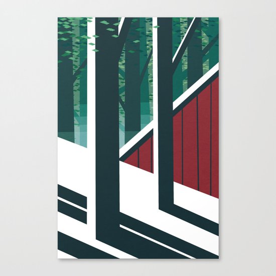 Behind the barn Canvas Print