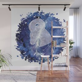 Aries Zodiac sign in a nebula Wall Mural