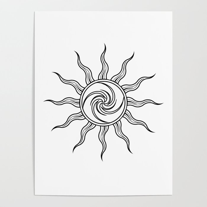 Swirly Sun Poster