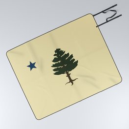 1901 Original Maine Flag State Standard Pine Tree State Vexillology United States American Picnic Blanket
