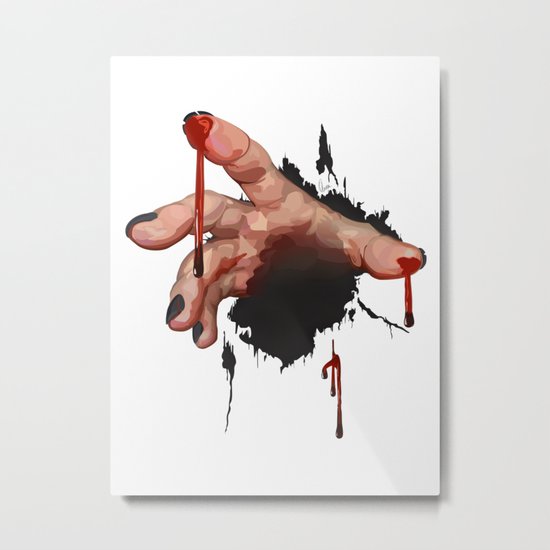 Bloody Zombie Hand Metal Print