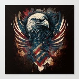 Patriotic Eagle Background Canvas Print