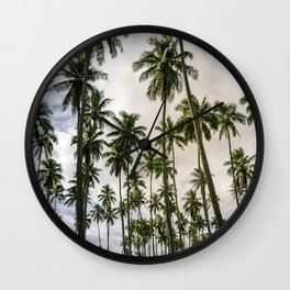 Palm Trees Kauai Hawaii Printable Wall Art | Tropical Beach Nature Ocean Coastal Travel Photography Print Wall Clock