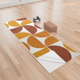 Sunset mid century modern geometric shapes Yoga Towel