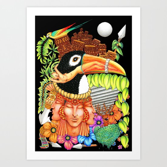 Toucan Fantasy Art Design Art Print