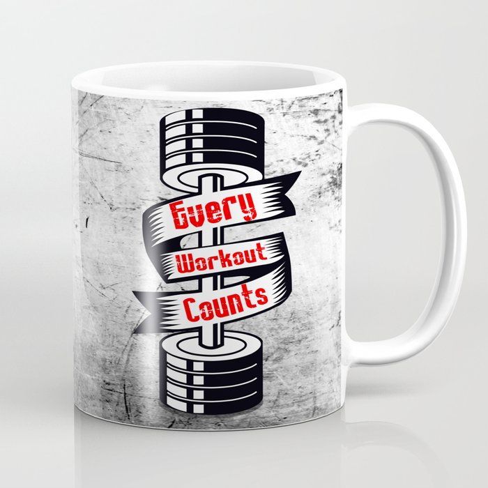 Every Workout Count Inspiring Gym Typography Quote Coffee Mug by Creative  Ideaz