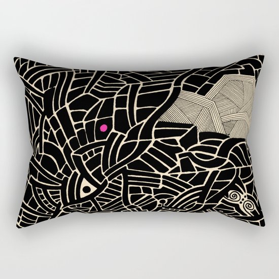 - pink dot burnt by the flow - Rectangular Pillow