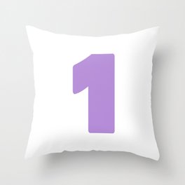 1 (Lavender & White Number) Throw Pillow