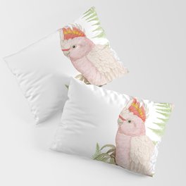 Vintage & Shabby Chic - Antique Pink Cockatoo With Tropical Flowers 1 Pillow Sham
