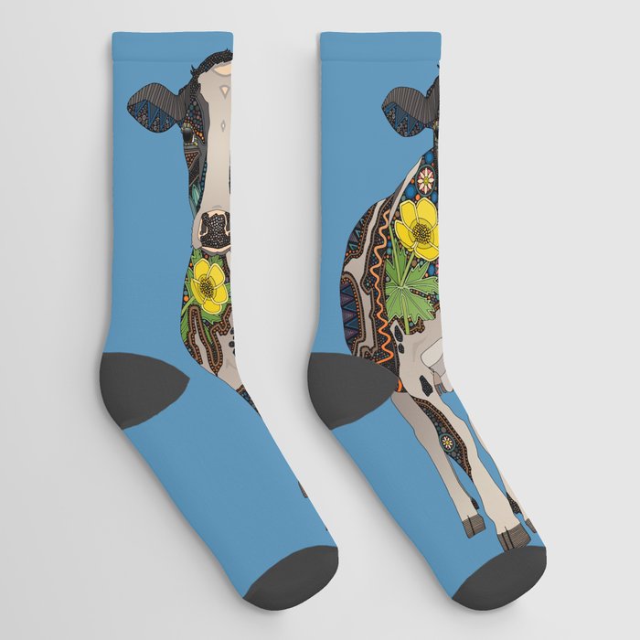 cow blue Socks