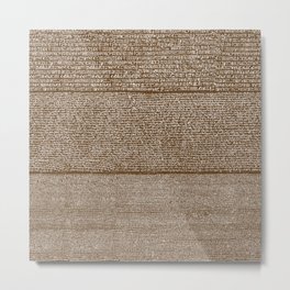 The Rosetta Stone // Dark Brown Metal Print | Language, Historical, Writing, Curtain, Script, Rosettastone, Linguistics, Rosetta, Egypt, Ancient 