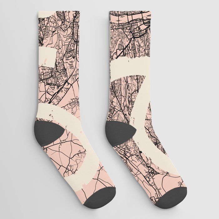 Czechia - Prague City Map Collage Socks