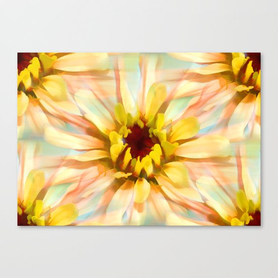 Painterly Sunset Seamless Zinnia Canvas Print