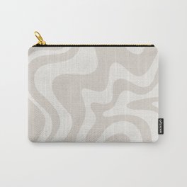 Liquid Swirl Contemporary Abstract Pattern in Mushroom Cream Carry-All Pouch | Digital, Curated, Light, Neutral, Kierkegaarddesign, Abstract, Retro, Offwhite, Painting, Cream 