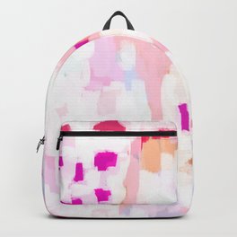 Netta - abstract painting pink pastel bright happy modern home office dorm college decor Backpack | College, Bright, Girly, Netta, Acrylic, Happy, Brushstrokes, Pattern, Painting, Girls 