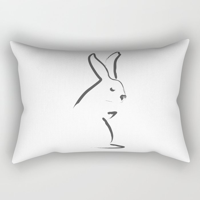 Zen Snow Bunny Rectangular Pillow