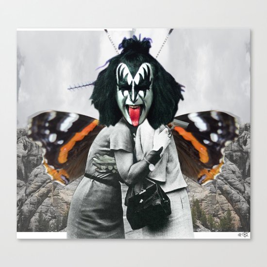 The last Kiss Collage Canvas Print