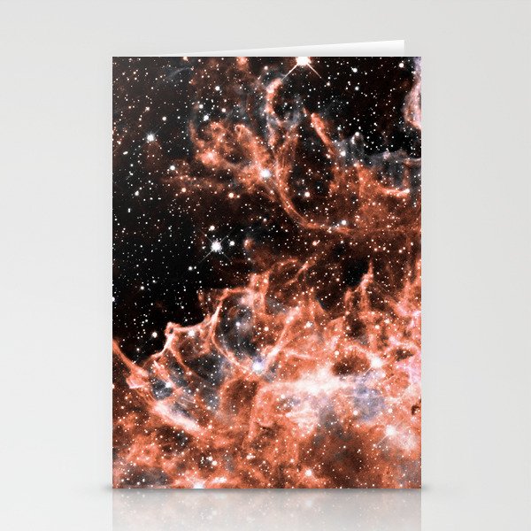 galaxy nebula peach gray Stationery Cards